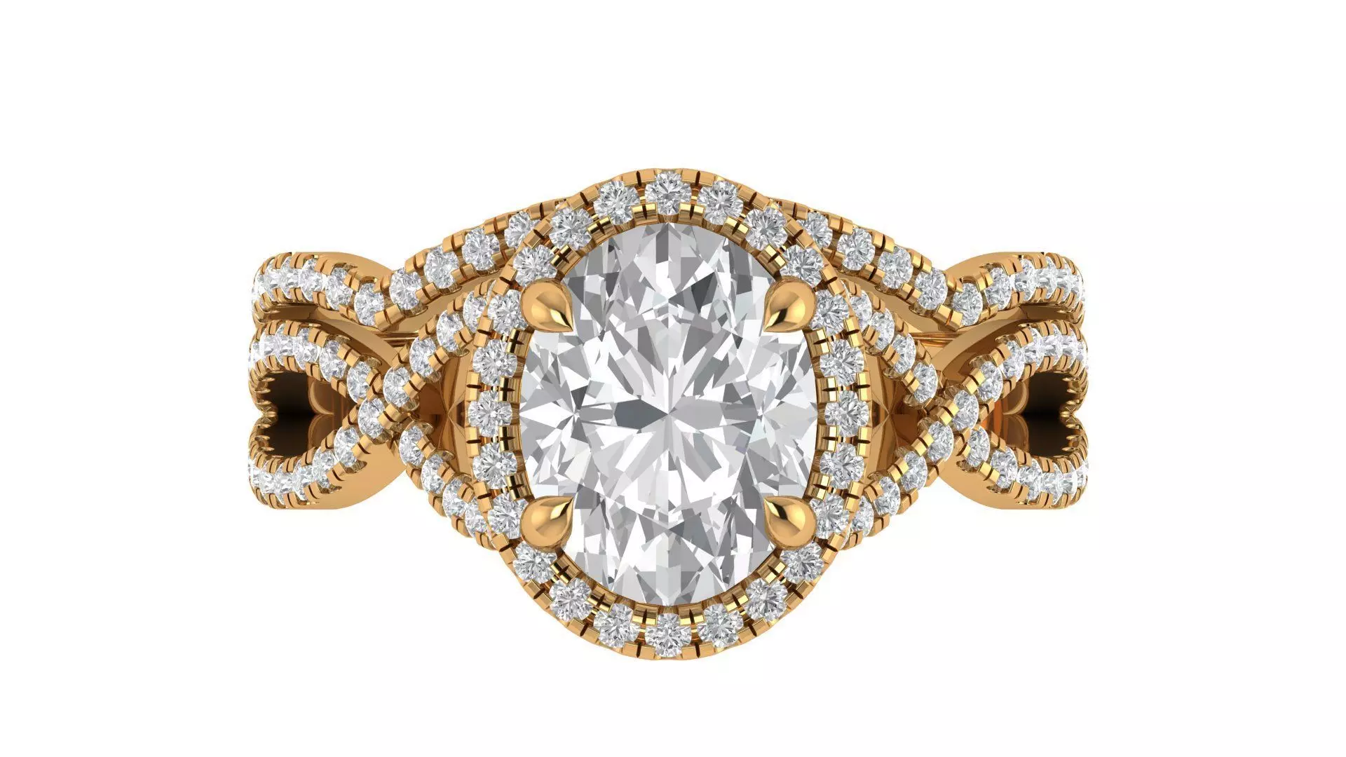 Oval Engagement Ring 3D print model_1