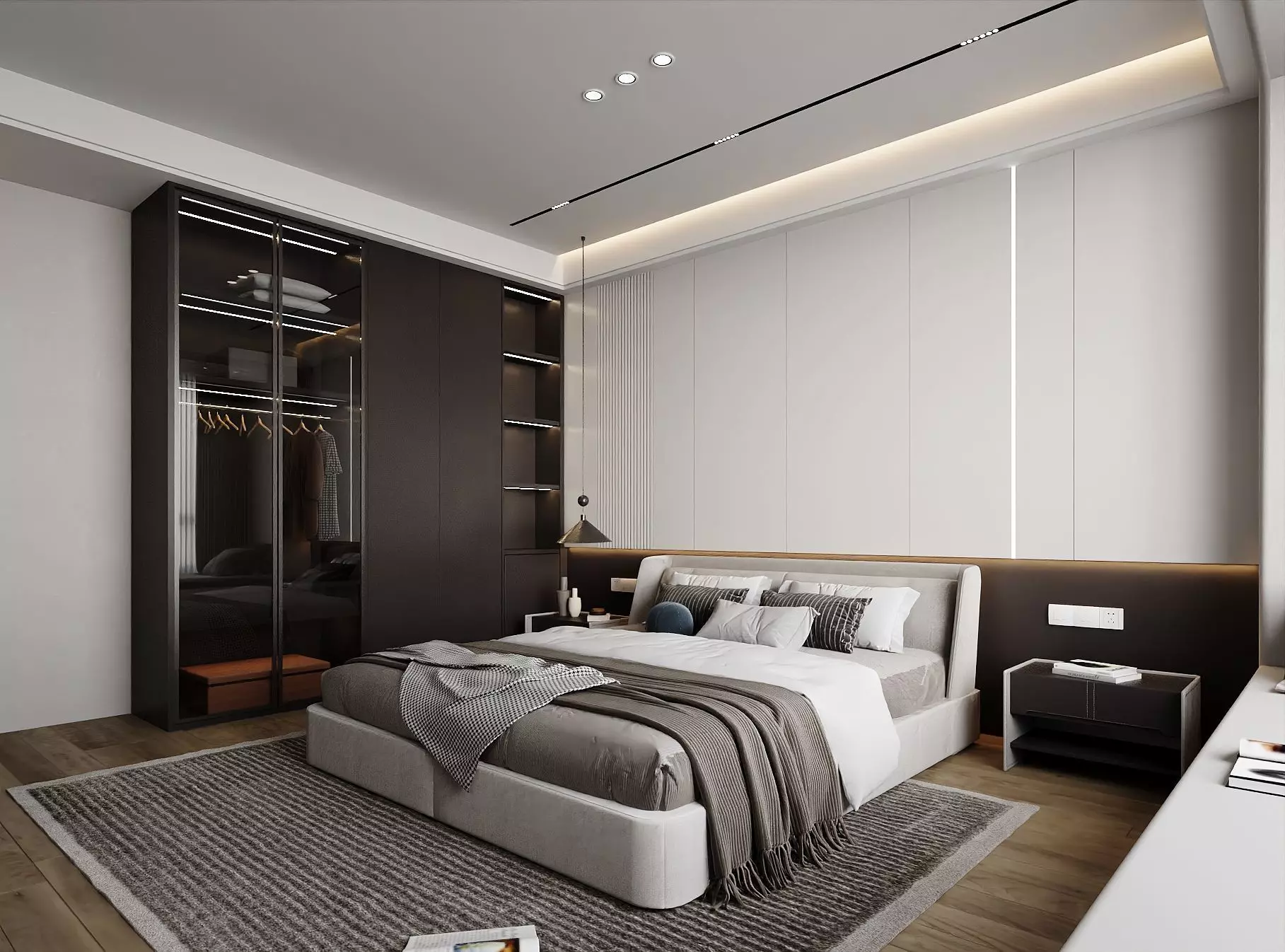 Modern Master Bedroom Free 3D model_3