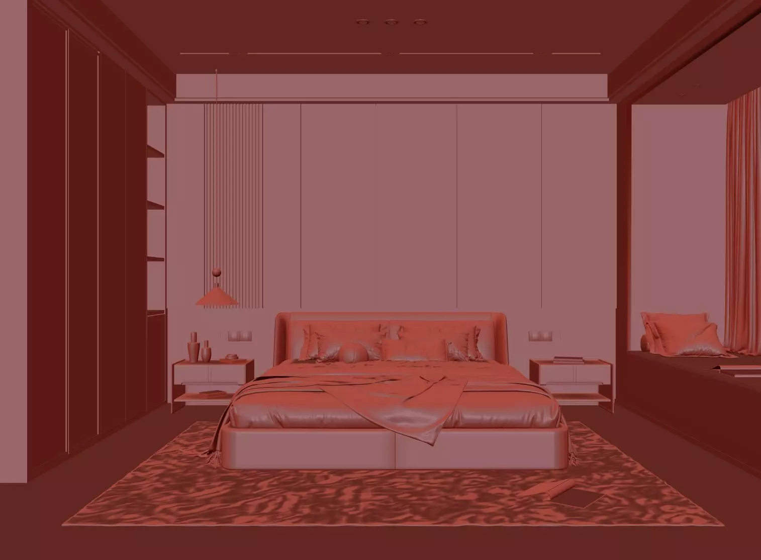 Modern Master Bedroom Free 3D model_6