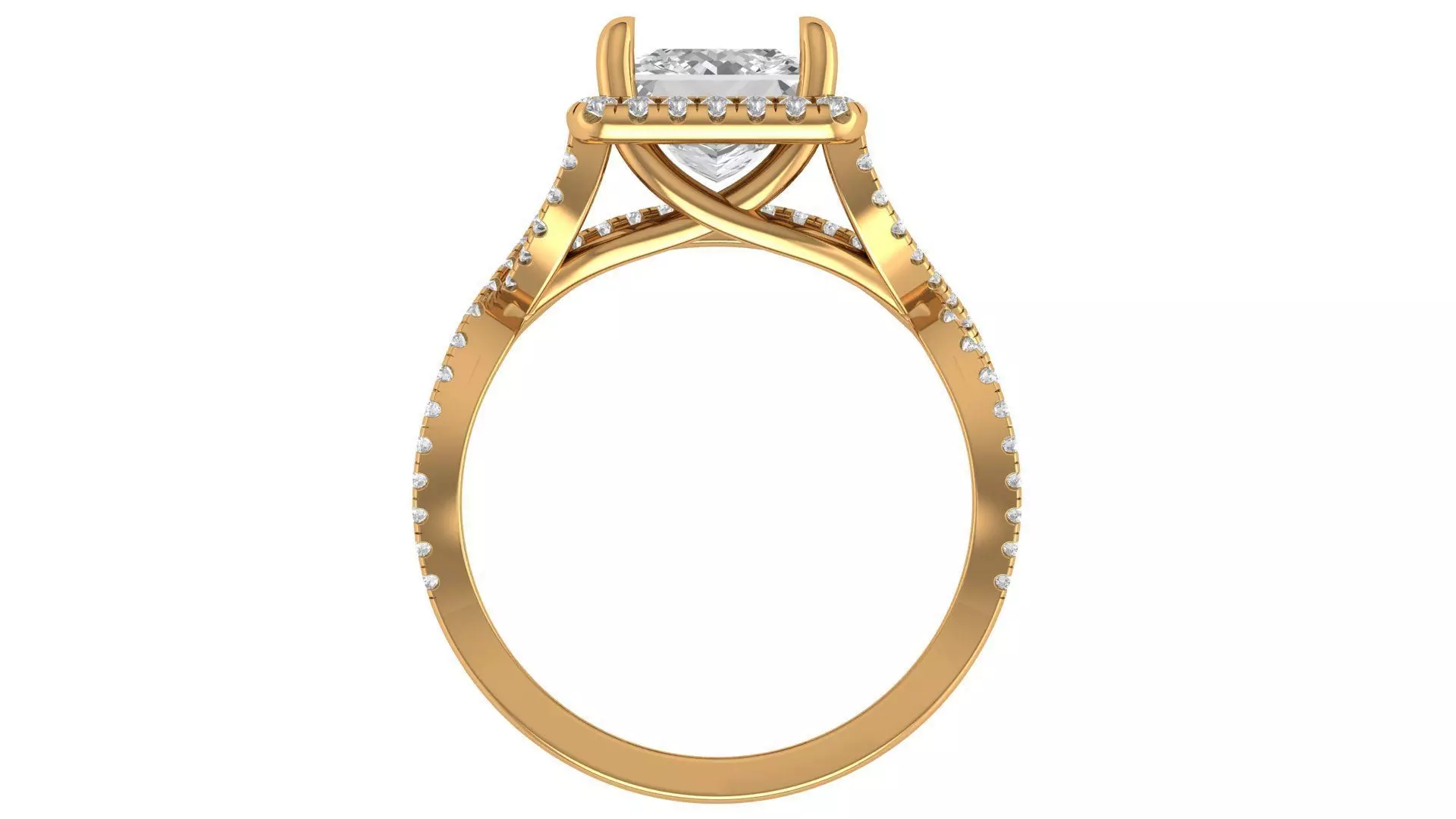 Princess Engagement Ring 3D print model_5