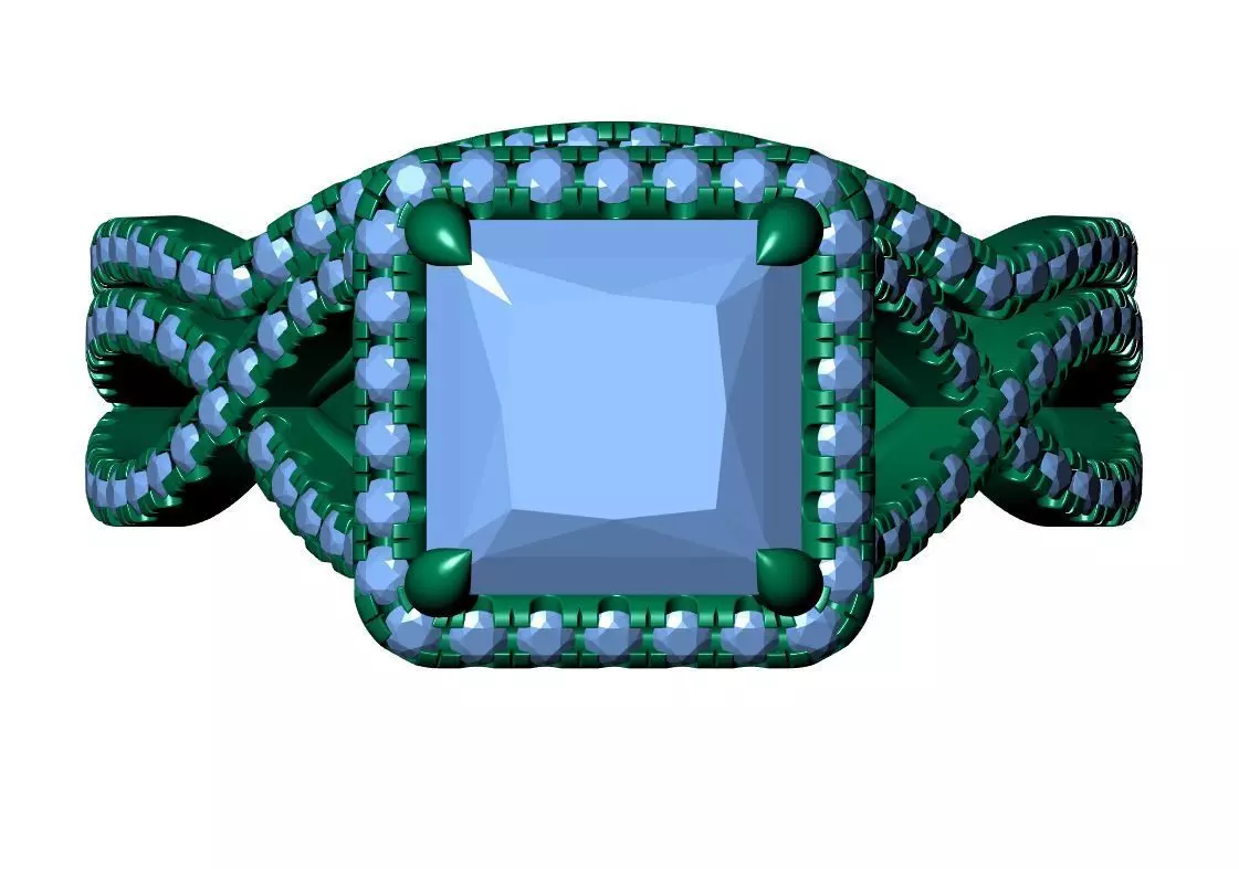 Princess Engagement Ring 3D print model_10