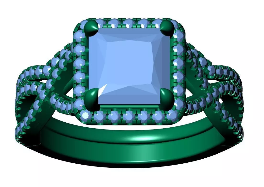 Princess Engagement Ring 3D print model_12