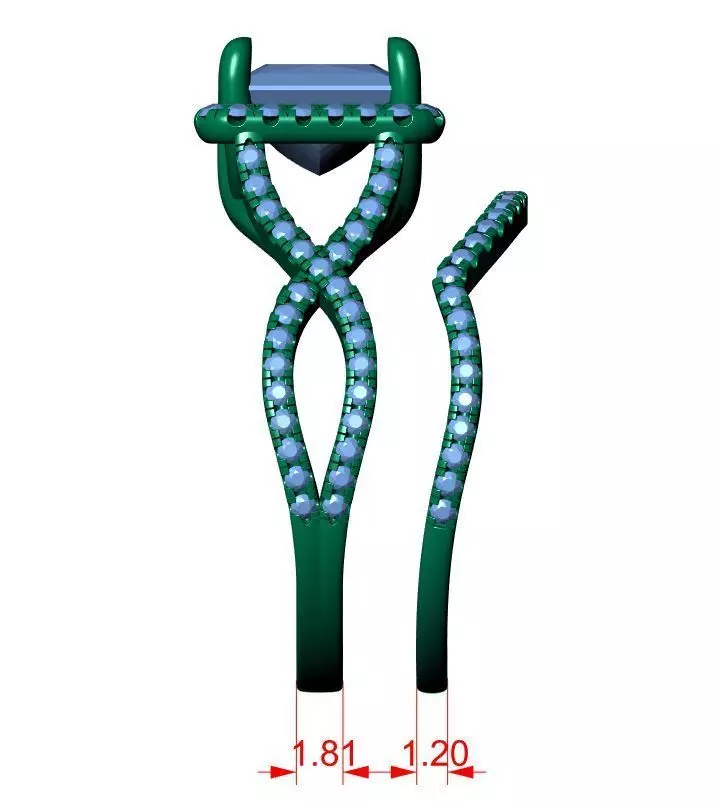 Princess Engagement Ring 3D print model_7