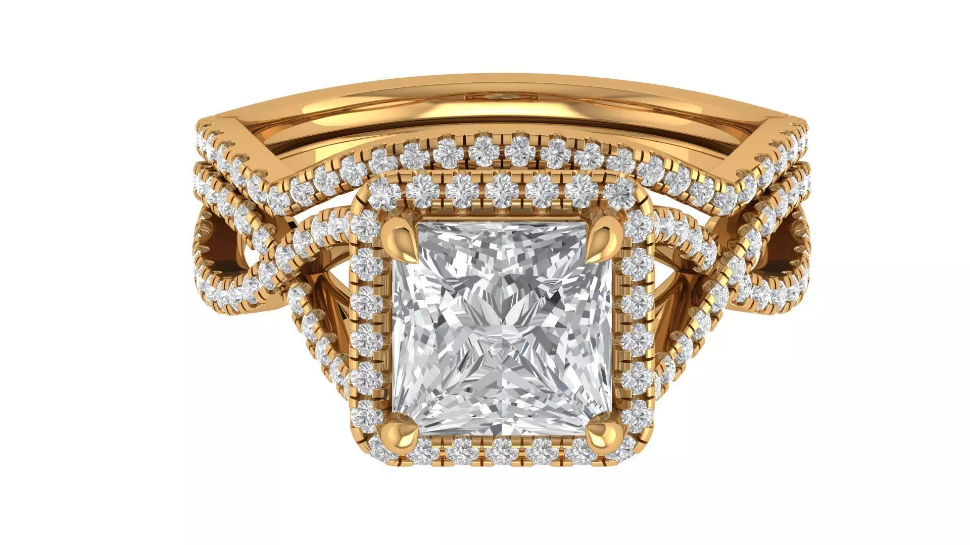 Princess Engagement Ring 3D print model_0