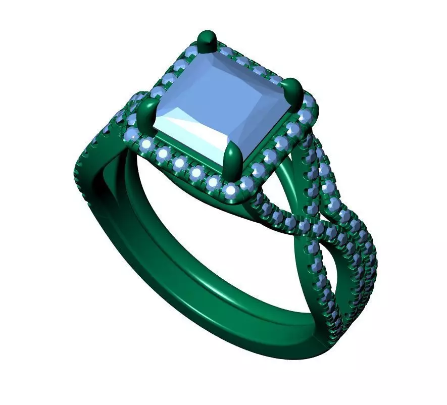 Princess Engagement Ring 3D print model_8