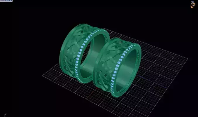  Celtic Knot Wedding Ring Set 3D Printable Jewelry