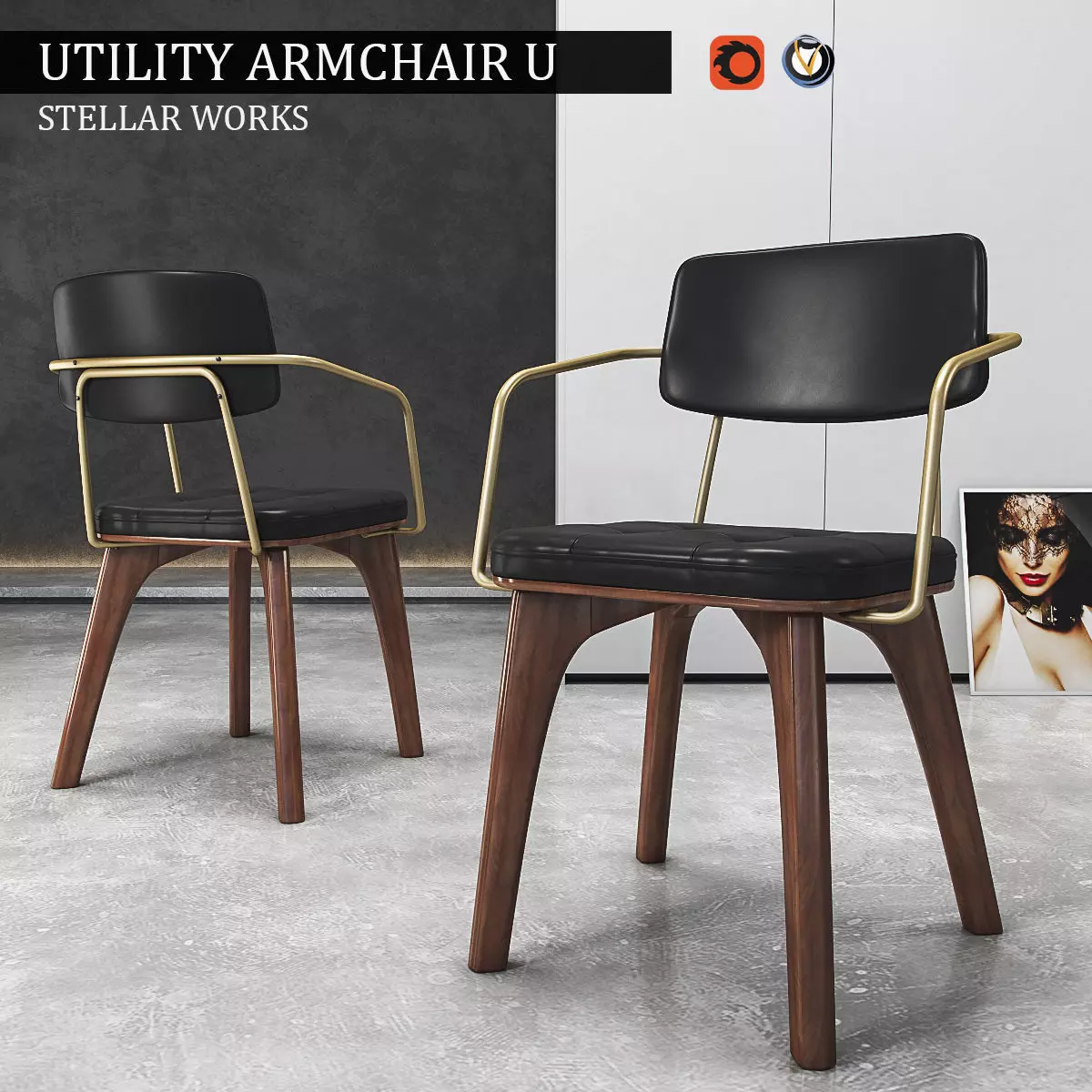 Chair Utility Armchair U 3D model_0