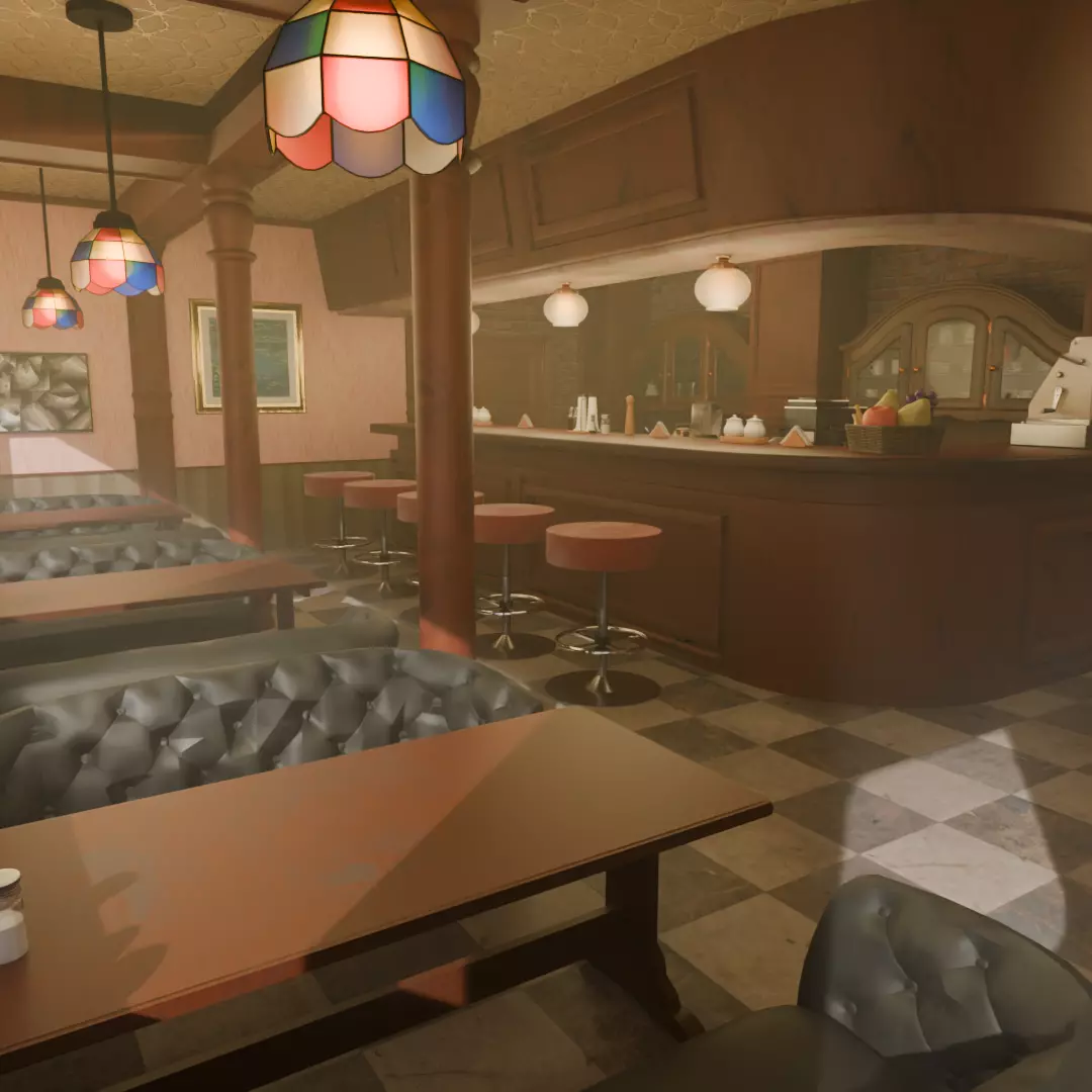 Retro Japanese coffee shop 3D model_0