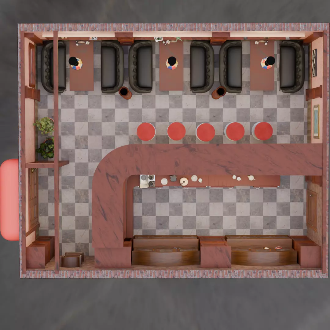 Retro Japanese coffee shop 3D model_8