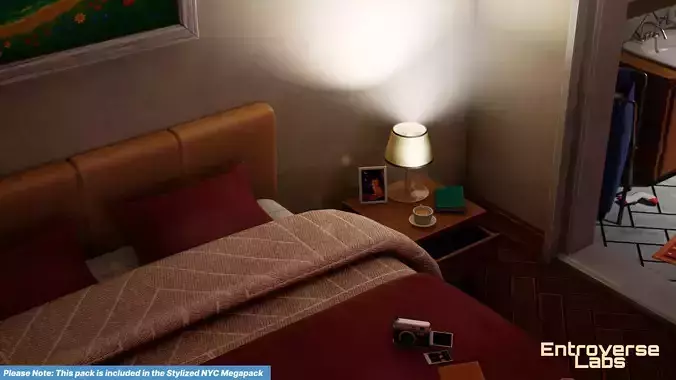 Stylized New York Gaming Room interior Environment Unreal Engine Low-poly 3D model 4