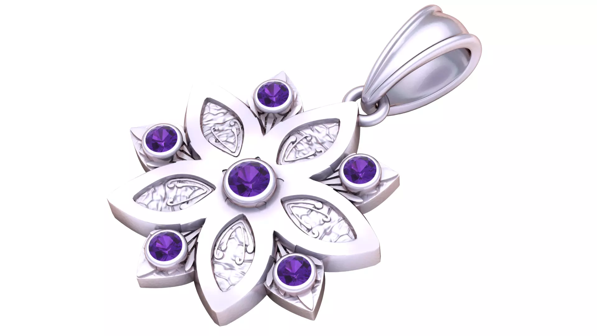 FLOWER GOLD PENDANT 3D PRINTABLE MODEL 3D print model_2