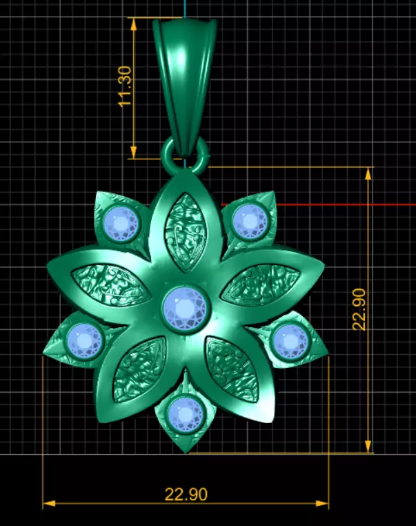 FLOWER GOLD PENDANT 3D PRINTABLE MODEL 3D print model_3