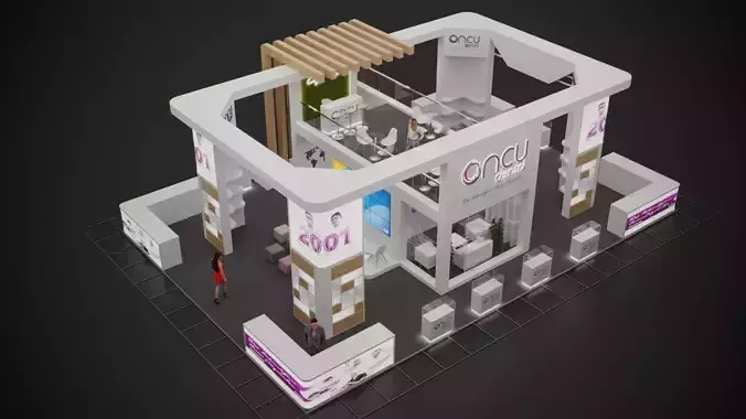 4-Modern Exhibition Booth 16x11m - 3ds Max - Corona Renderer