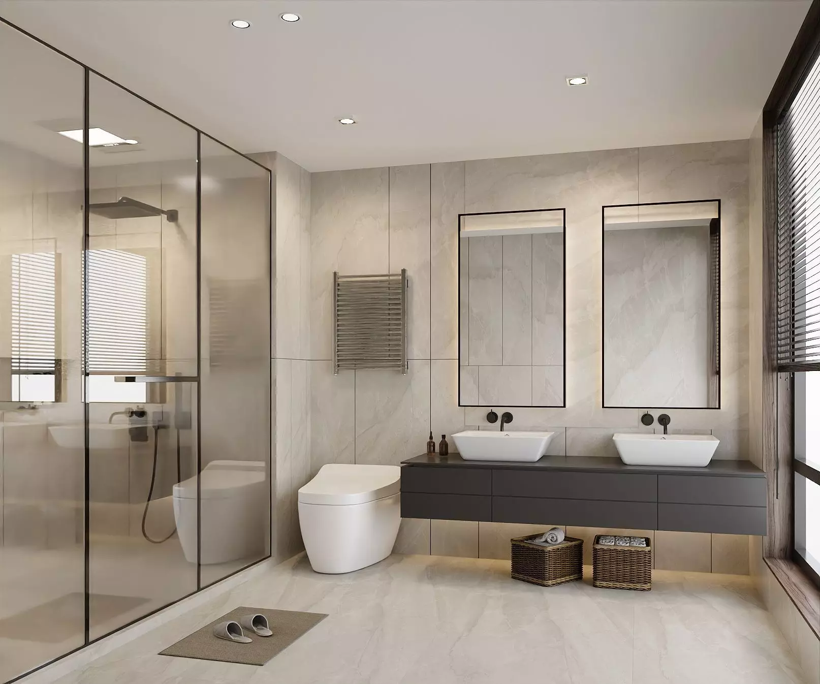 Modern Master Bathroom Free 3D model