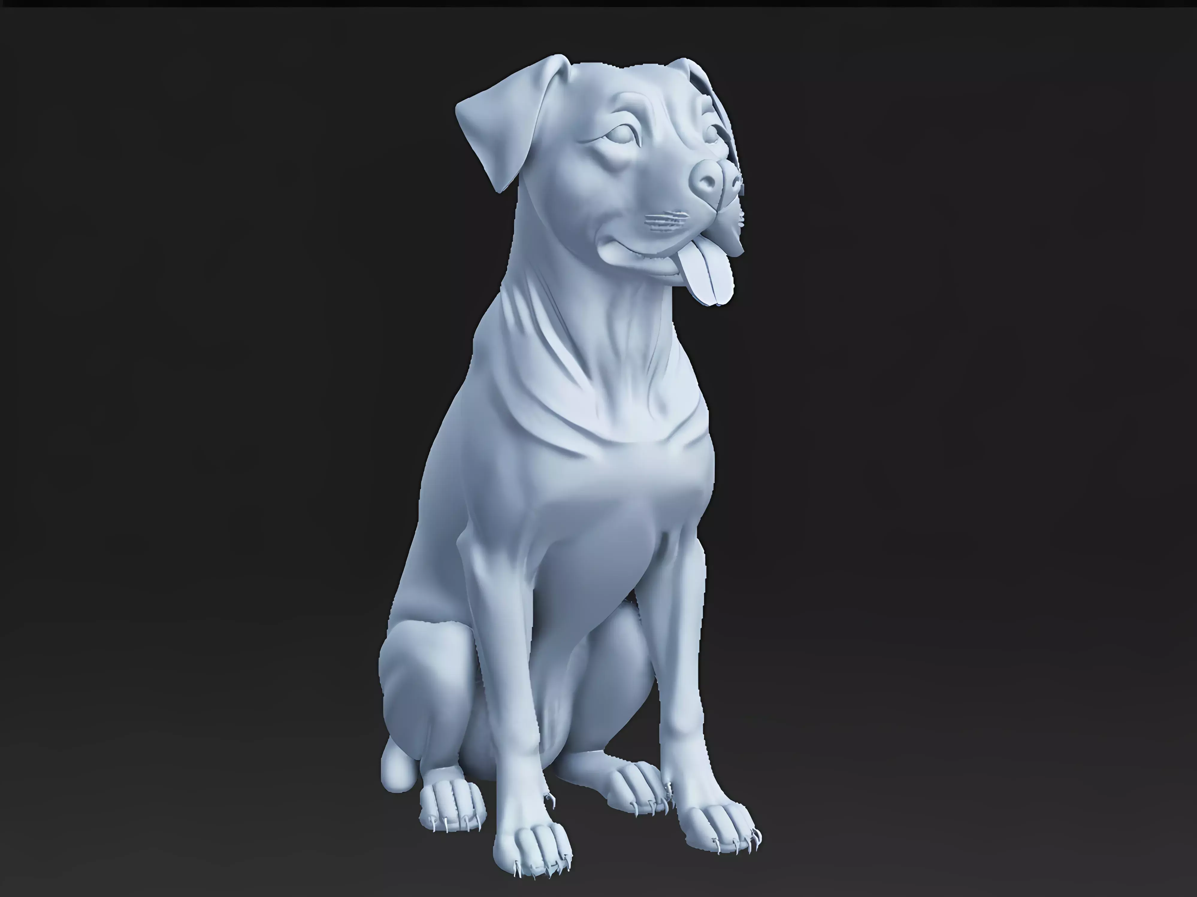 female pitbull 3D print model_1