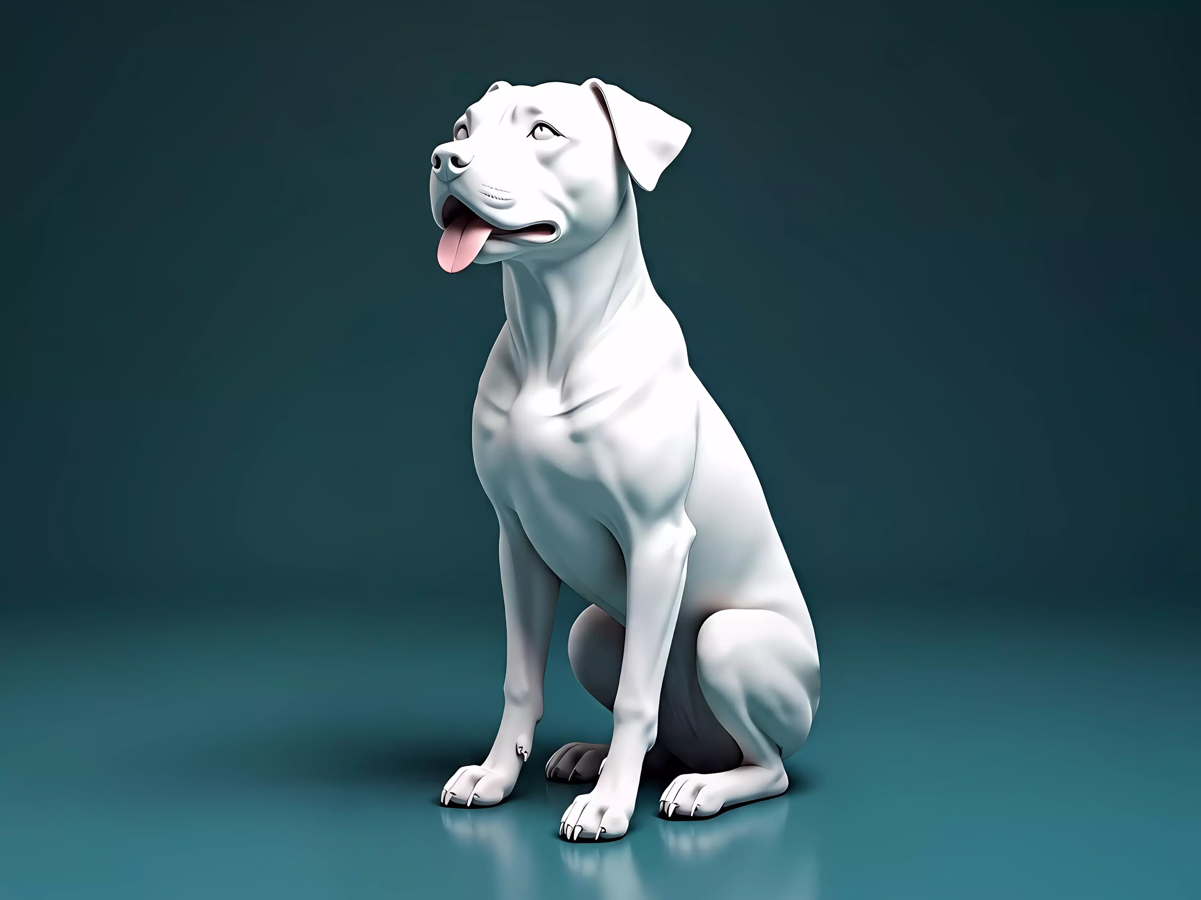 female pitbull 3D print model_0