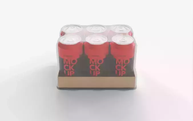 Red Soda Can Pack of 6 3D model 4