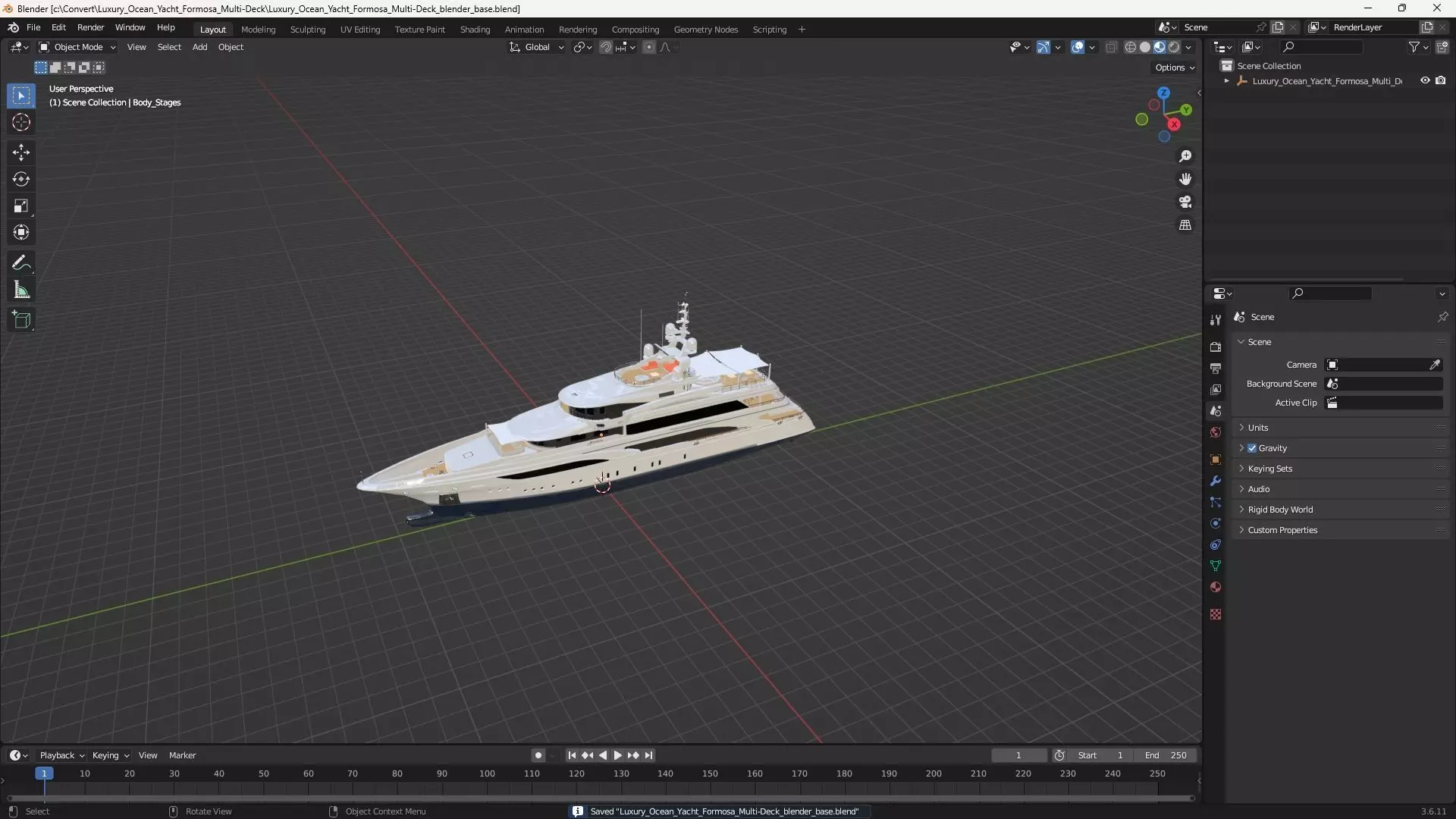 Luxury Ocean Yacht Formosa Multi-Deck 3D model_20