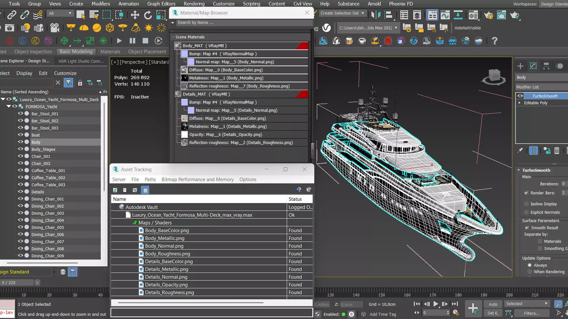 Luxury Ocean Yacht Formosa Multi-Deck 3D model_19
