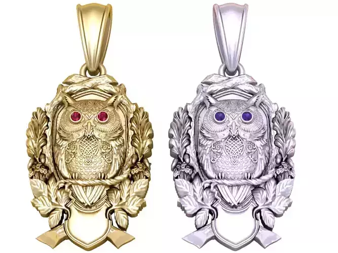 OWL PENDANT 3D PRINTABLE MODEL 