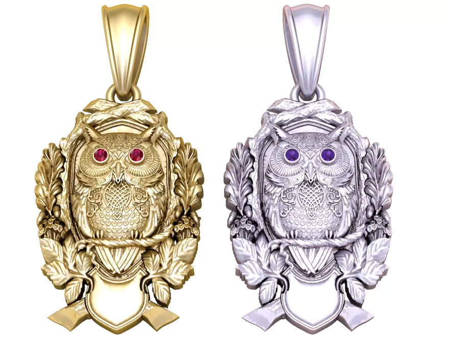 OWL PENDANT 3D PRINTABLE MODEL 3D print model
