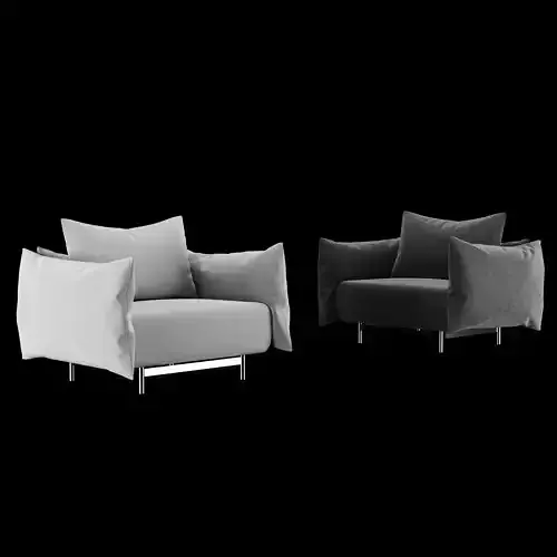 Lounge chair with pillow 3D model