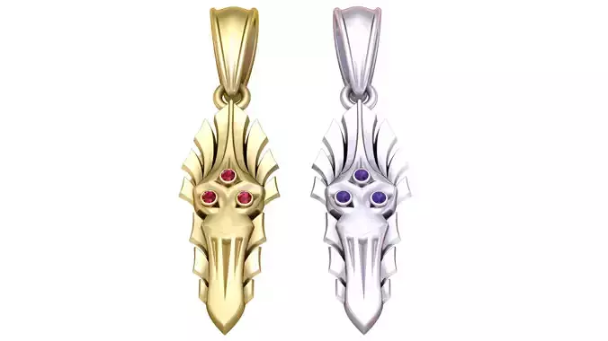 Golden Dragon Mask Pendant 3D Printable Model 