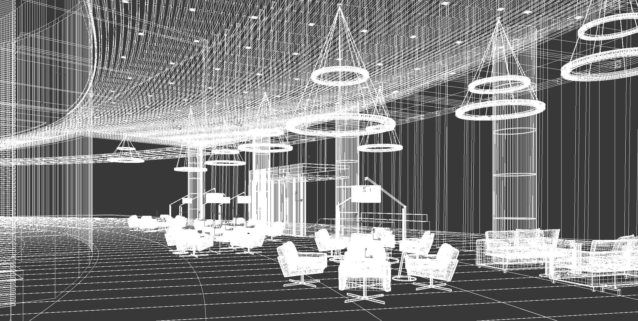 Modern Office Lobby Lounge 3D model_6