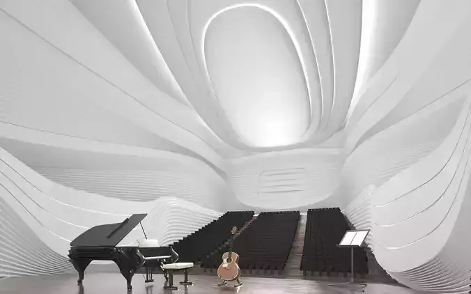 Futuristic Concert Hall Auditorium