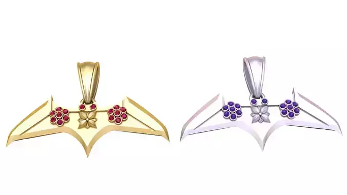 Bat Wing Gold Pendant 3D Printable Model