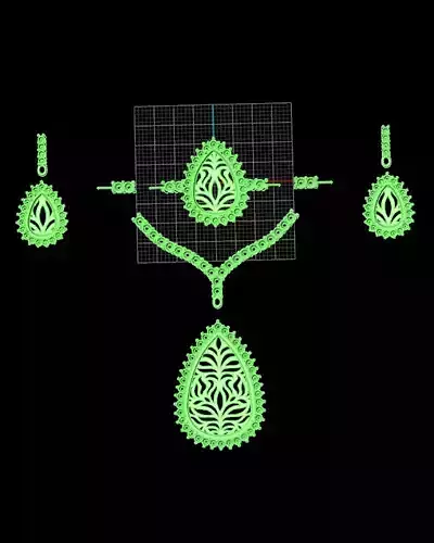 pear halo cluster jewelry set