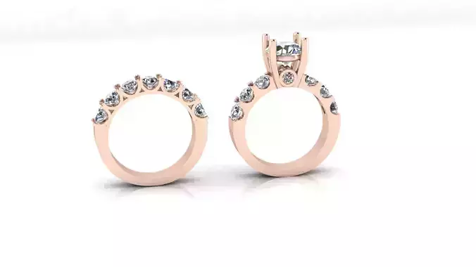 U setting solitaire engagement jewelry ring 