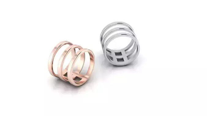 3 line gold ring