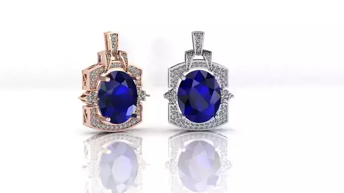 oval halo high jewelry pendant