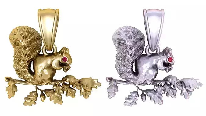 Squirrel Pendant 3D Printable Model