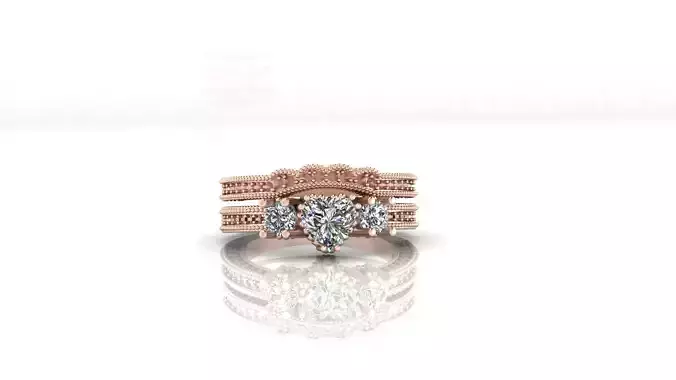 heart solitaire engagement jewelry ring