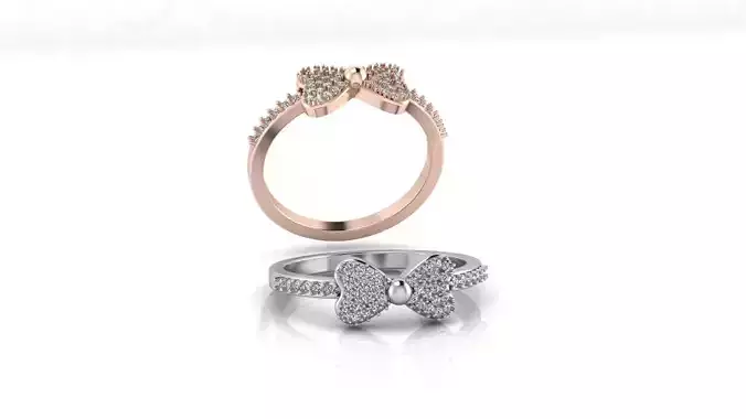 pave setting bowtie jewelry ring