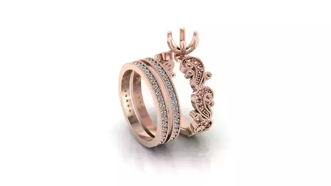 floral solitaire engagement jewelry ring