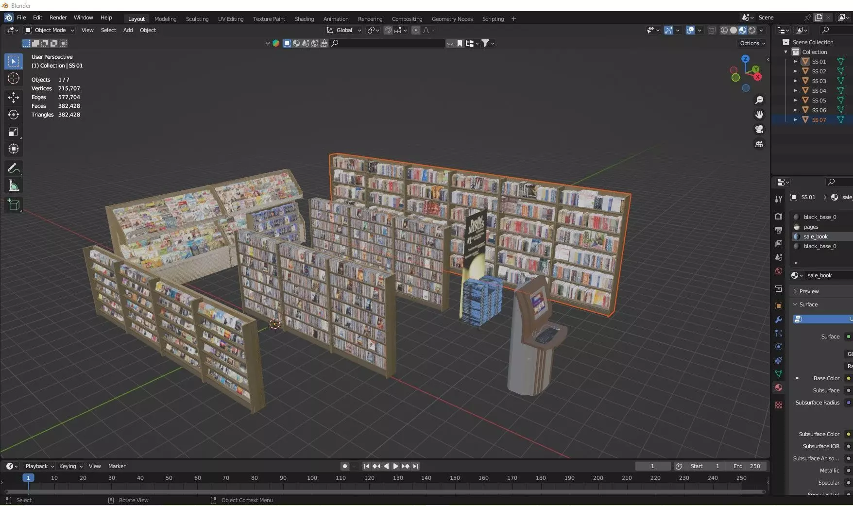 Bookstore 03 Book Store Low-Poly 3D model Low-poly 3D model_18