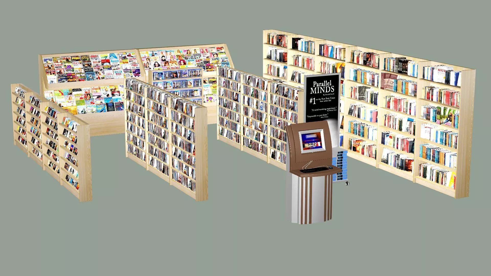 Bookstore 03 Book Store Low-Poly 3D model Low-poly 3D model_1