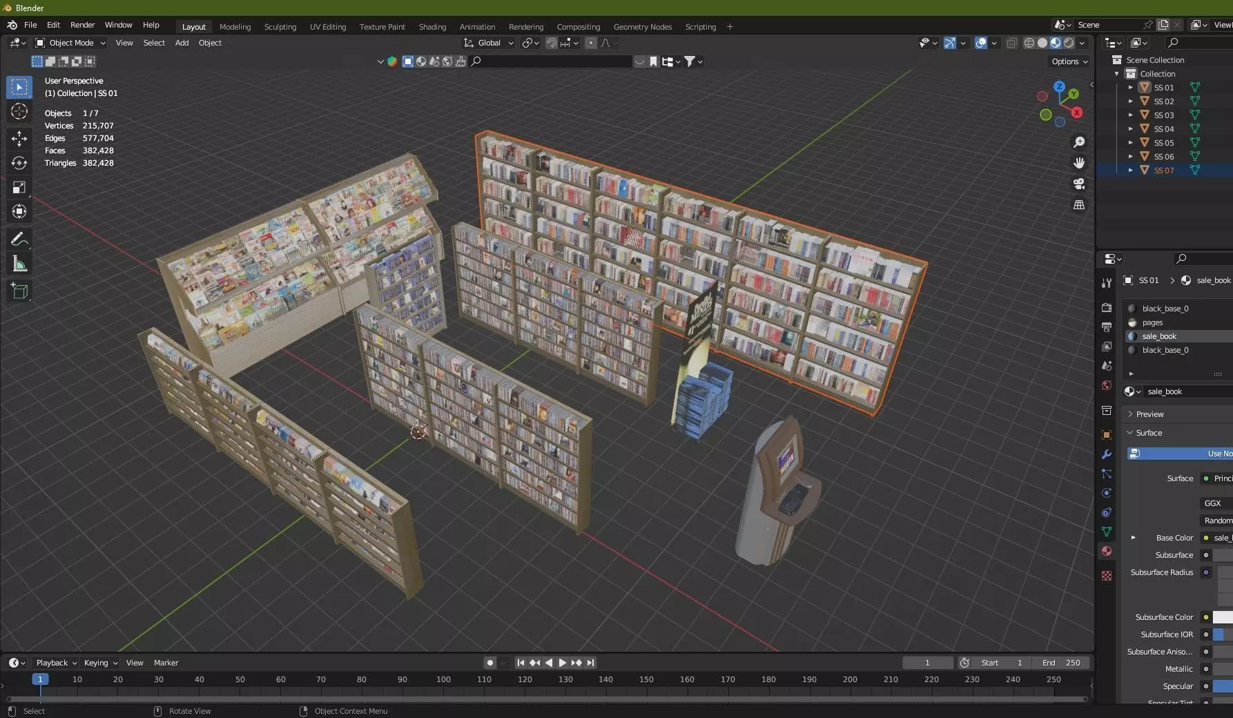 Bookstore 03 Book Store Low-Poly 3D model Low-poly 3D model_19