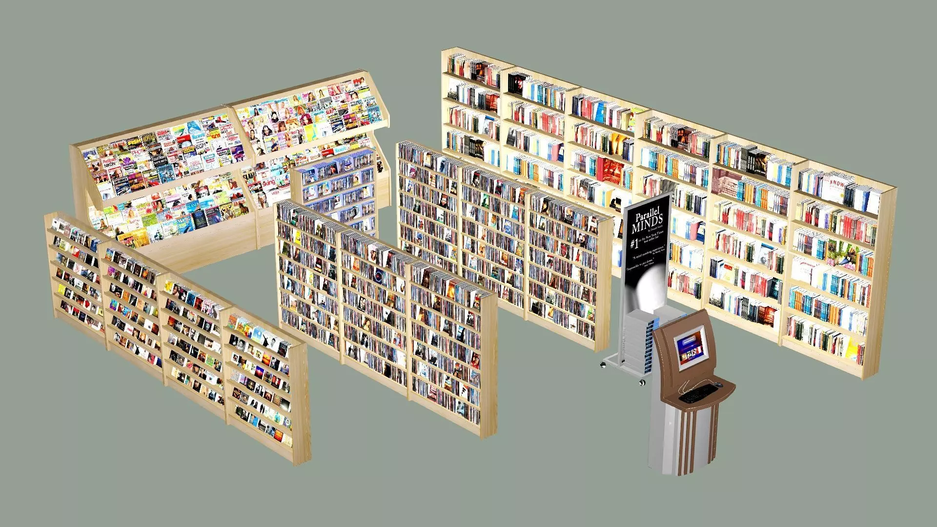 Bookstore 03 Book Store Low-Poly 3D model Low-poly 3D model_0