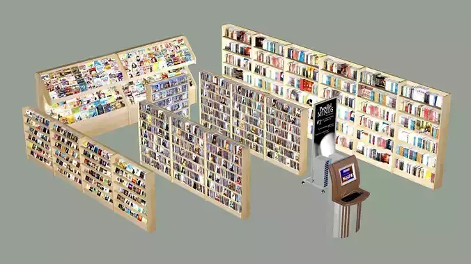 Bookstore 03 Book Store Low-Poly 3D model Low-poly 3D model Bookstore 03 Book Store Low-Poly 3D model Low-poly 3D model