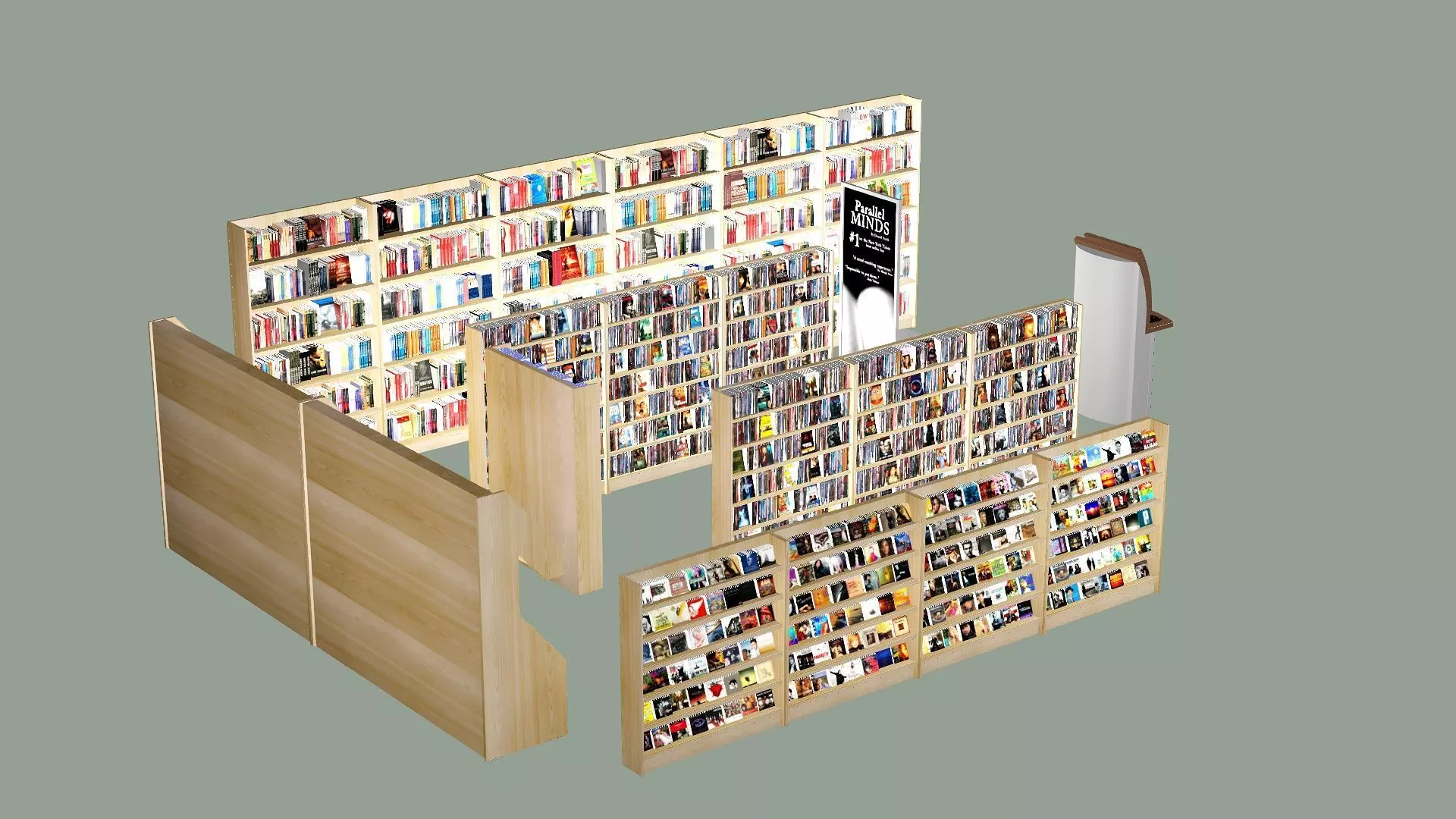 Bookstore 03 Book Store Low-Poly 3D model Low-poly 3D model_2