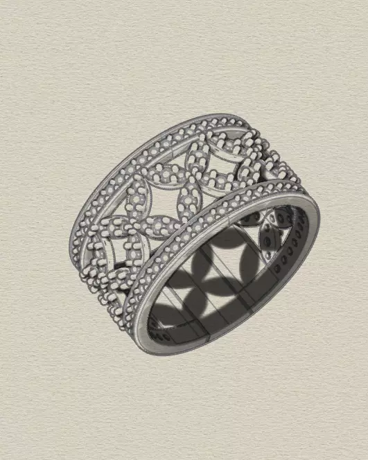 eternity engagement jewelry ring 3D print model_6