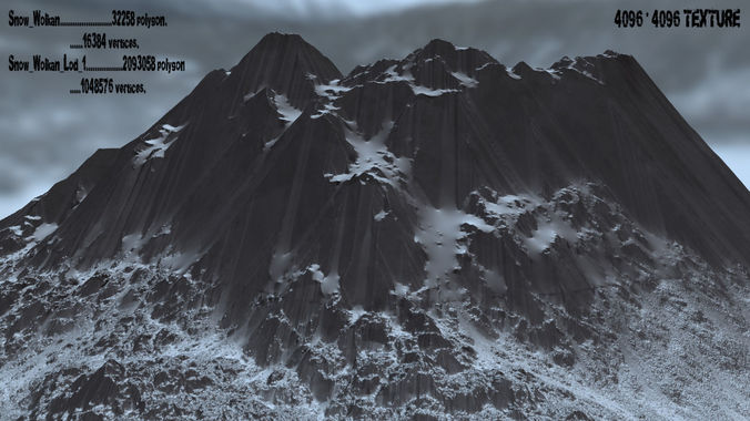 snow crater Low-poly 3D model