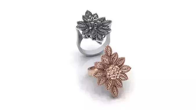 flower setting marquise illusion jewelry ring