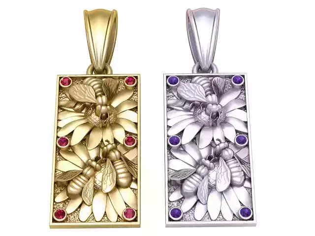 SQUAR FLOWER PENDANT 3D PRINTABLE MODEL