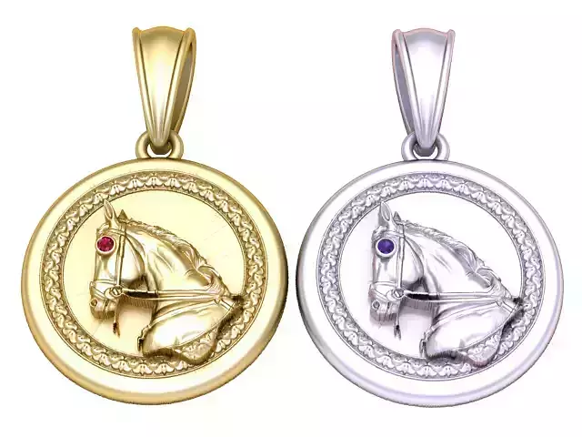 ROUND  CHARM  HUORS  FACES PENDANT 3D PRINTABLE MODEL 