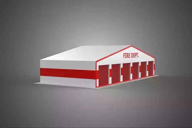 FIREFIGHTER TRUCK FIRE ENGINE GARAGE STATION HOUSE OFFICE GATE